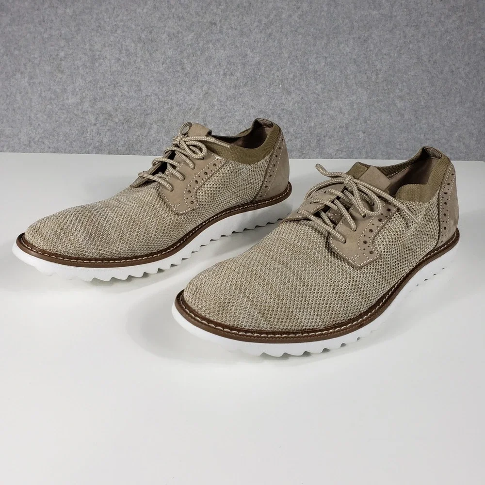 J.Murphy Johnston & Murphy Mens 10.5M Tan‎ Knit Wingtip Oxford Shoes 59-1770